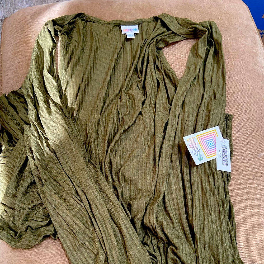 Lularoe Joy XL size long vest in Army green color